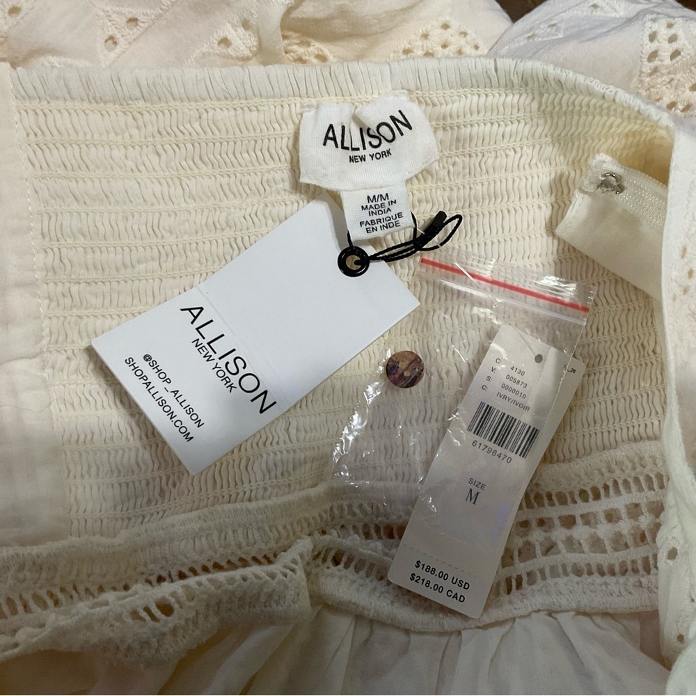 Allison New York Embroidered Lace Maxi Dress Ivory Size M NWT - Picture 9 of 9
